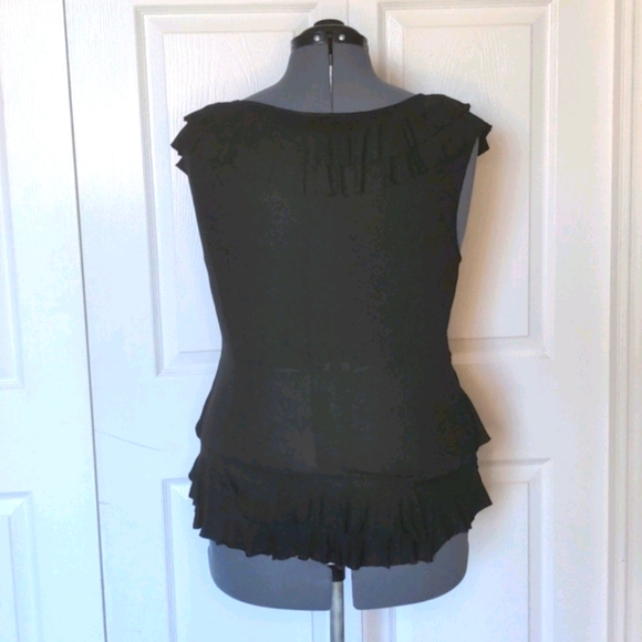 Calvin Klein Ruffled Black Tank Top - Picture 5 of 9